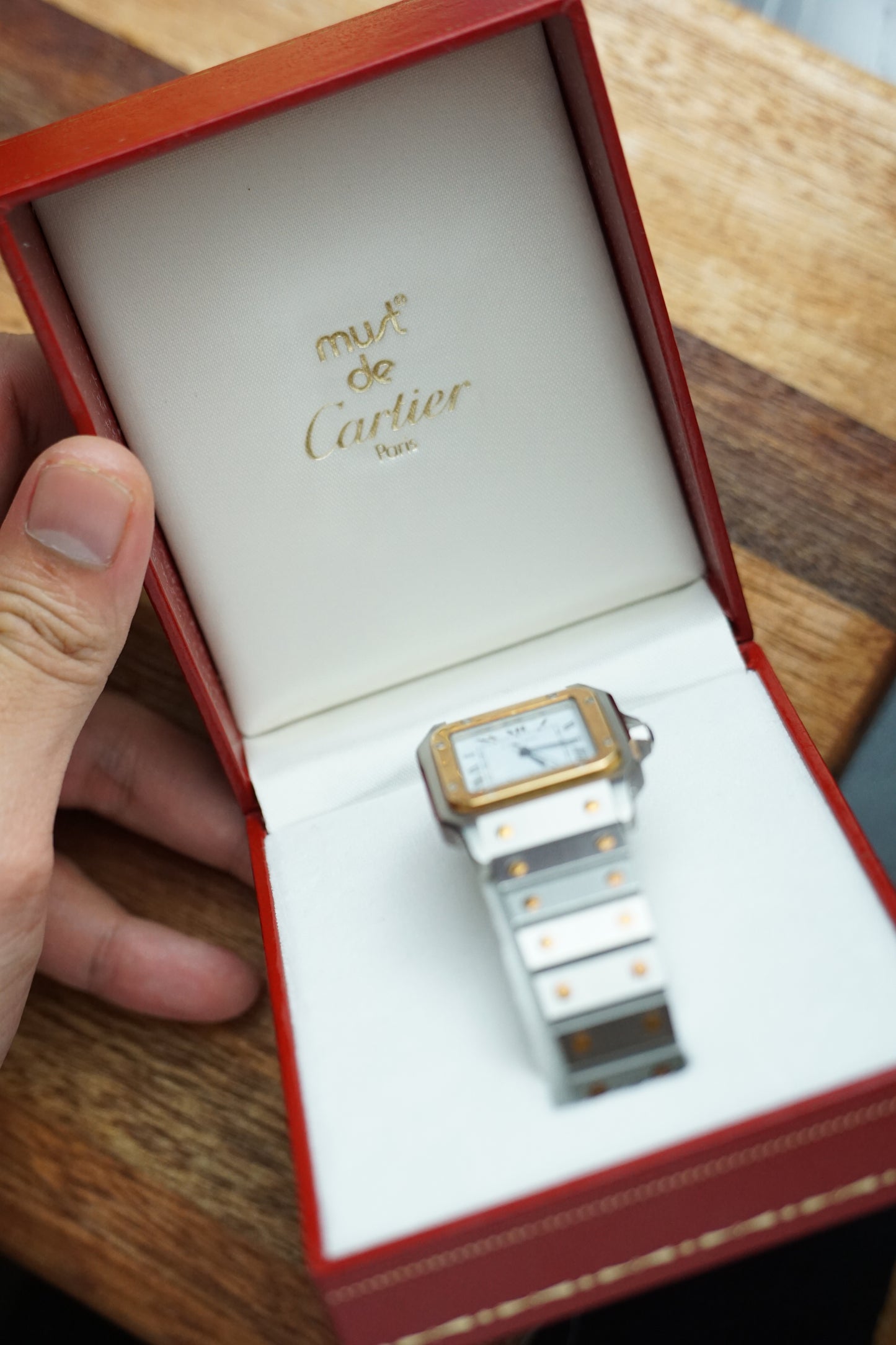 80s Cartier Santos Carree with original box