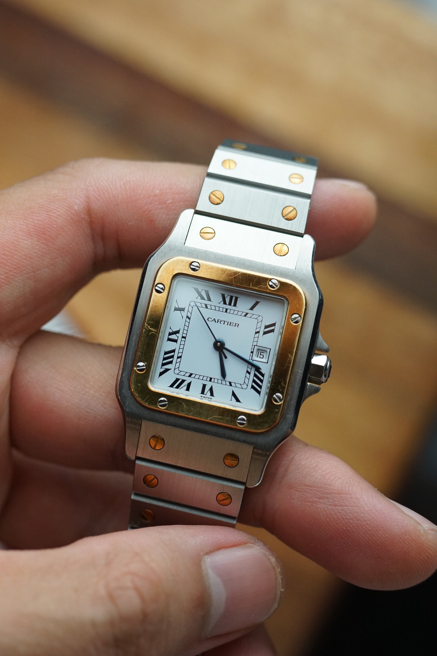 80s Cartier Santos Carree with original box