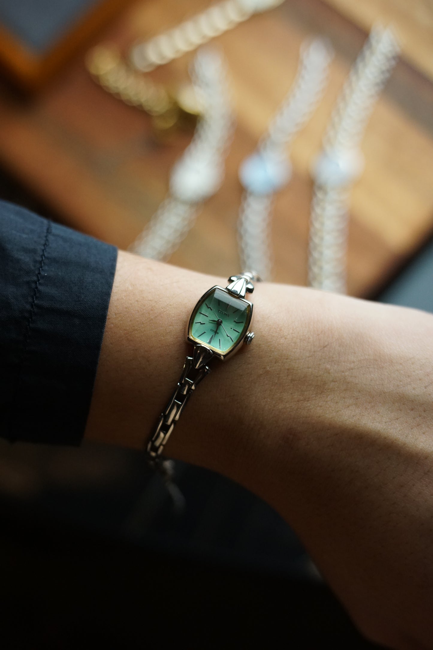 Citizen Cletia Bracelet with faceted glass on minty tiffany dial