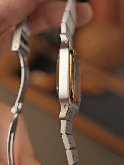 Cartier Santos Carrée Two Tone w/Box and Service Papers Ref. 2961 (circa 1981)