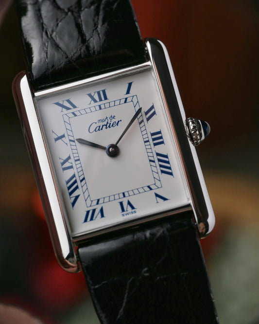 Cartier Tank Must 925 Silver “Blue Roman” LM Ref. 690006 (circa 1990s)