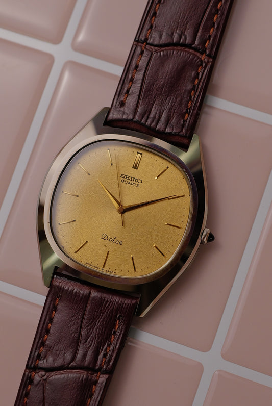 Seiko Dolce C-case on scratch resistant NSAG Circa. 1980