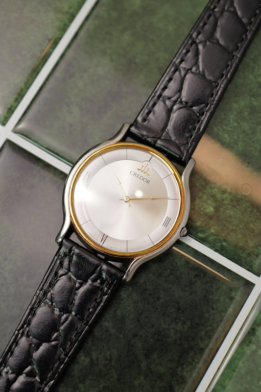Credor Sector Dial Roman Numeral Large Size 18k solid bezel 5A74-0020 Circa. 1991