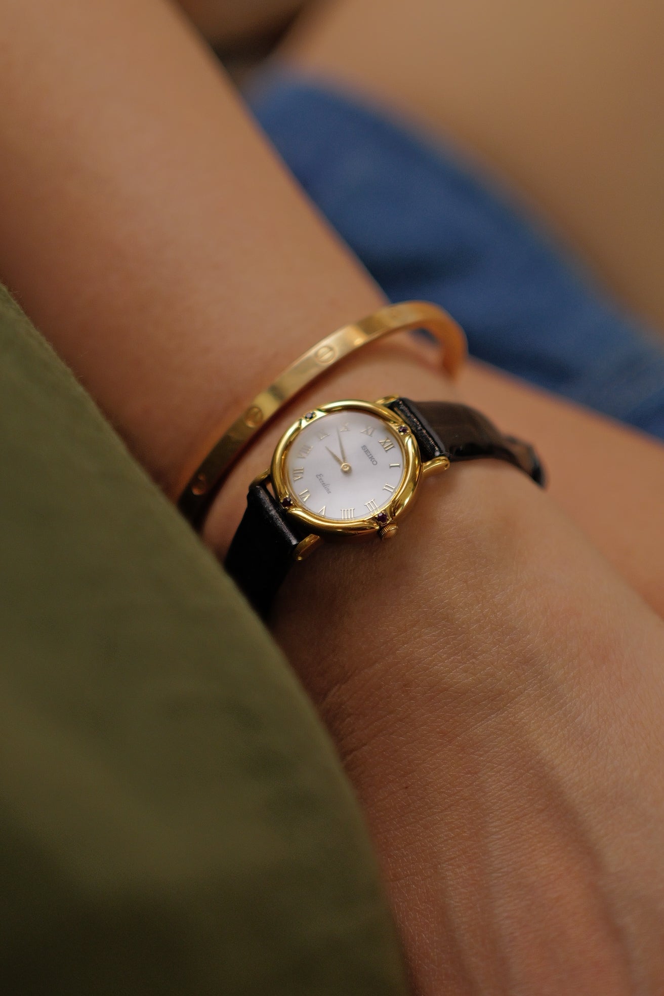 Seiko Exceline "Velvet Rose” Ruby gemset Circa. 1992 with original caseback sticker
