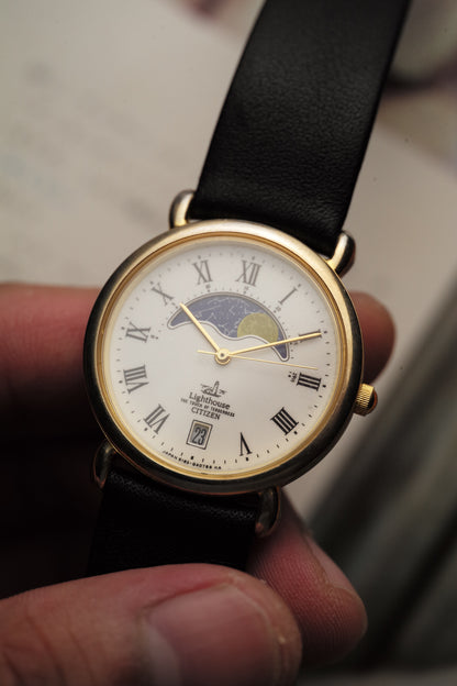 80s Citizen Lighthouse Moonphase Quartz