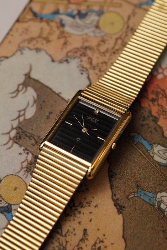 Orient Quartz Tank "Stripes" Dial Circa. 1990s