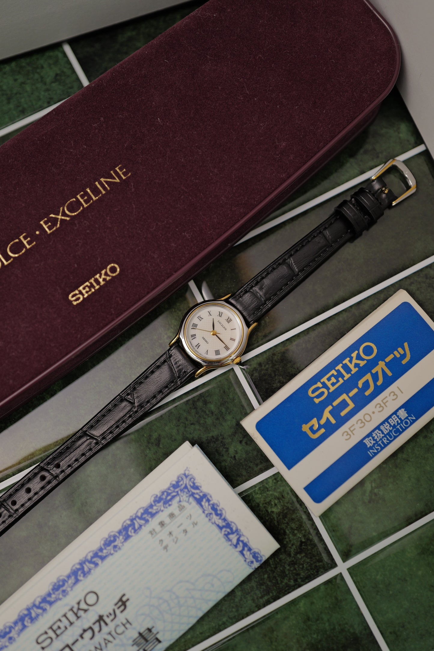 Seiko Exceline Mother of Pearl Full set Circa. 1994 New old stock