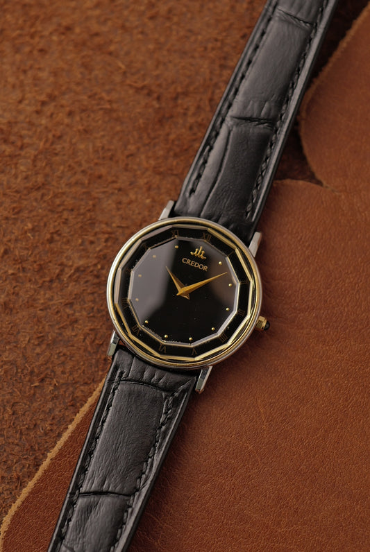 Ladies' Credor faceted glass 2F70-0300 with original buckle