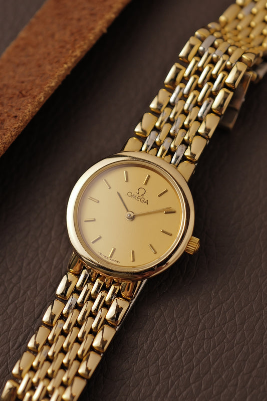 Ladies Omega De-ville "Golden" Circa. 1991 Quartz Full set