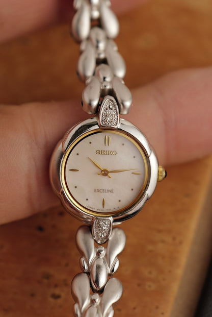 Seiko Exceline Mother of Pearl Gem set Circa. 1994