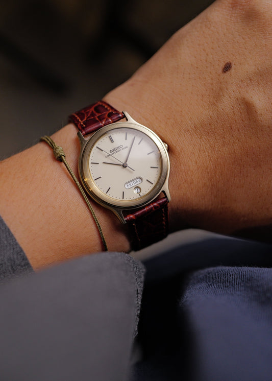 Seiko Contemporary Basic Day Date 5H23 - 6000 (champagne case)