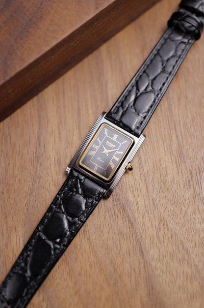 Rado Lourve Tank With gold Roman Numerals 18k plated bezel Quartz