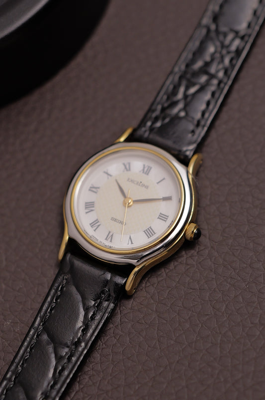 Seiko Exceline Mother of Pearl Roman 3F31-0A70 Circa. 1993 with original buckle