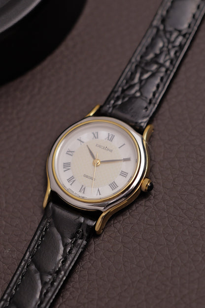 Seiko Exceline Mother of Pearl Roman 3F31-0A70 Circa. 1993 with original buckle