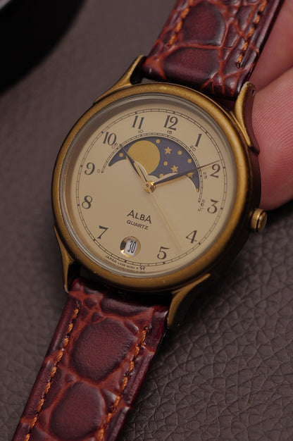 Seiko Alba Moonphase V338-6020