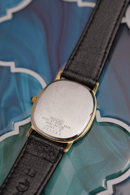 Seiko Dolce Elipse 6030-5410 Circa. 1981 with ostrich strap.