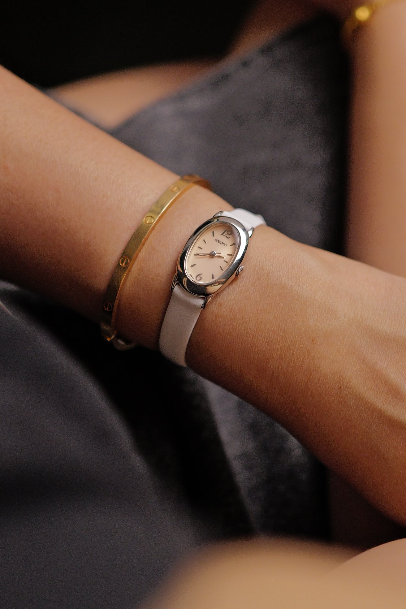 Seiko Ladies "Baignoire" Mini in Pink Dial