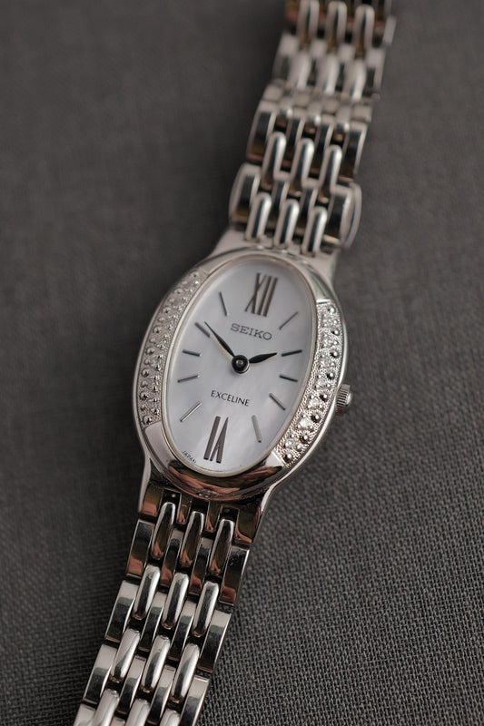 Seiko Exceline Mother of Pearl Diamond Bezel. 1994