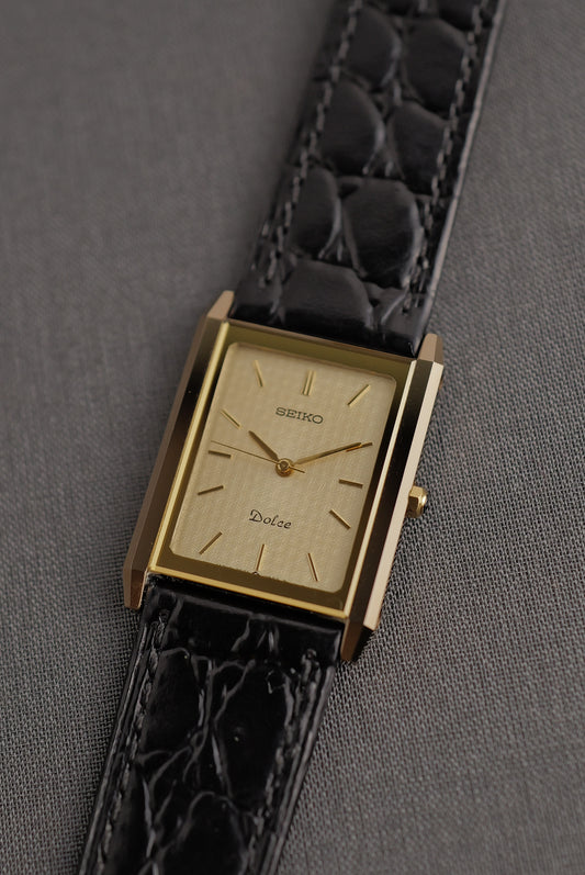 Seiko Dolce Tapestry Dial Tungsten Carbide Scratch Resistant circa. 1980
