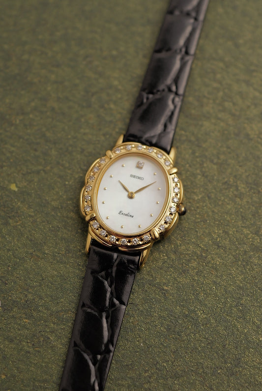 Seiko "Mother of pearl Floral" Diamonds Circa. 1990