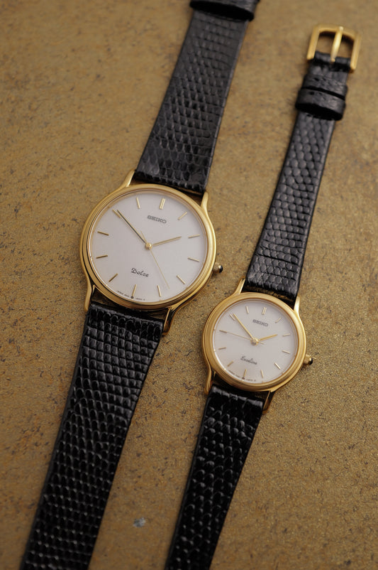 Seiko Dolce Exceline Couple Set w/ Original Box NOS Circa. 1989