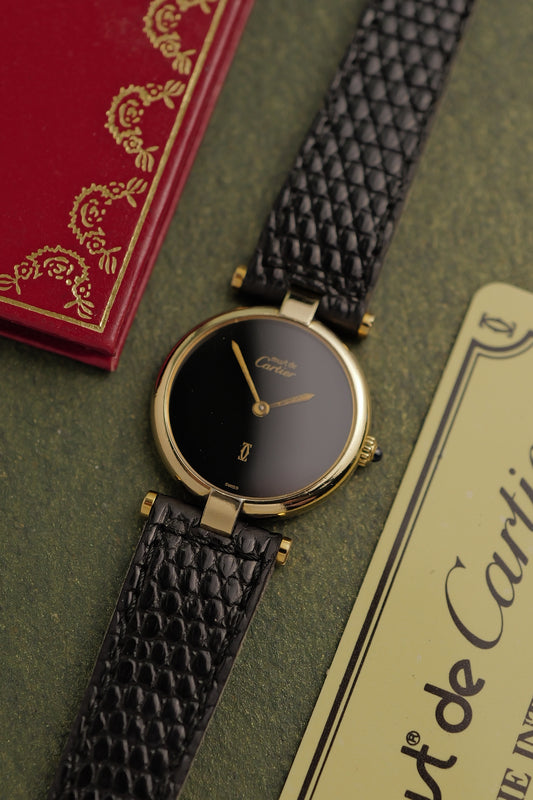 Cartier Vendome "Onyx" Lacquer SM Quartz Full set