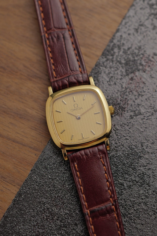 Omega De-ville "Golden Cushion" Quartz Circa. 1990s