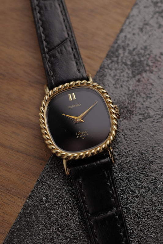 Seiko Socie Art-Deco "Onyx ribbon" Circa.1976 with original box