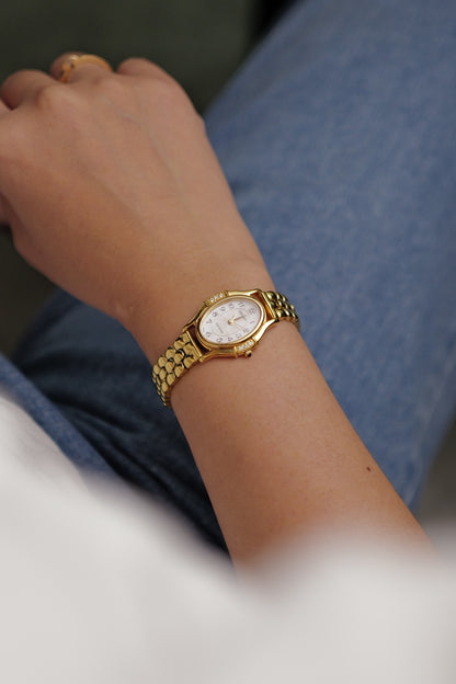 Seiko Exceline MOP Art Deco Diamond on Custom bracelet Circa.1996