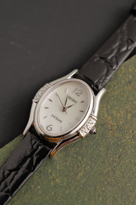 Seiko Exceline Mother of Pearl Diamond Bezel Circa. 1992