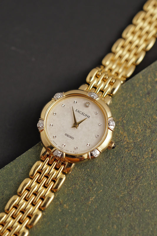 Seiko Exceline with Floral bezel Diamonds  Circa.1990