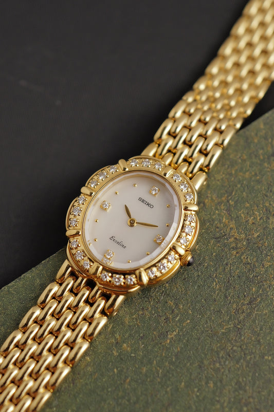 Seiko Exceline "Diamond Petal" Mother of Pearl Dial Circa. 1990