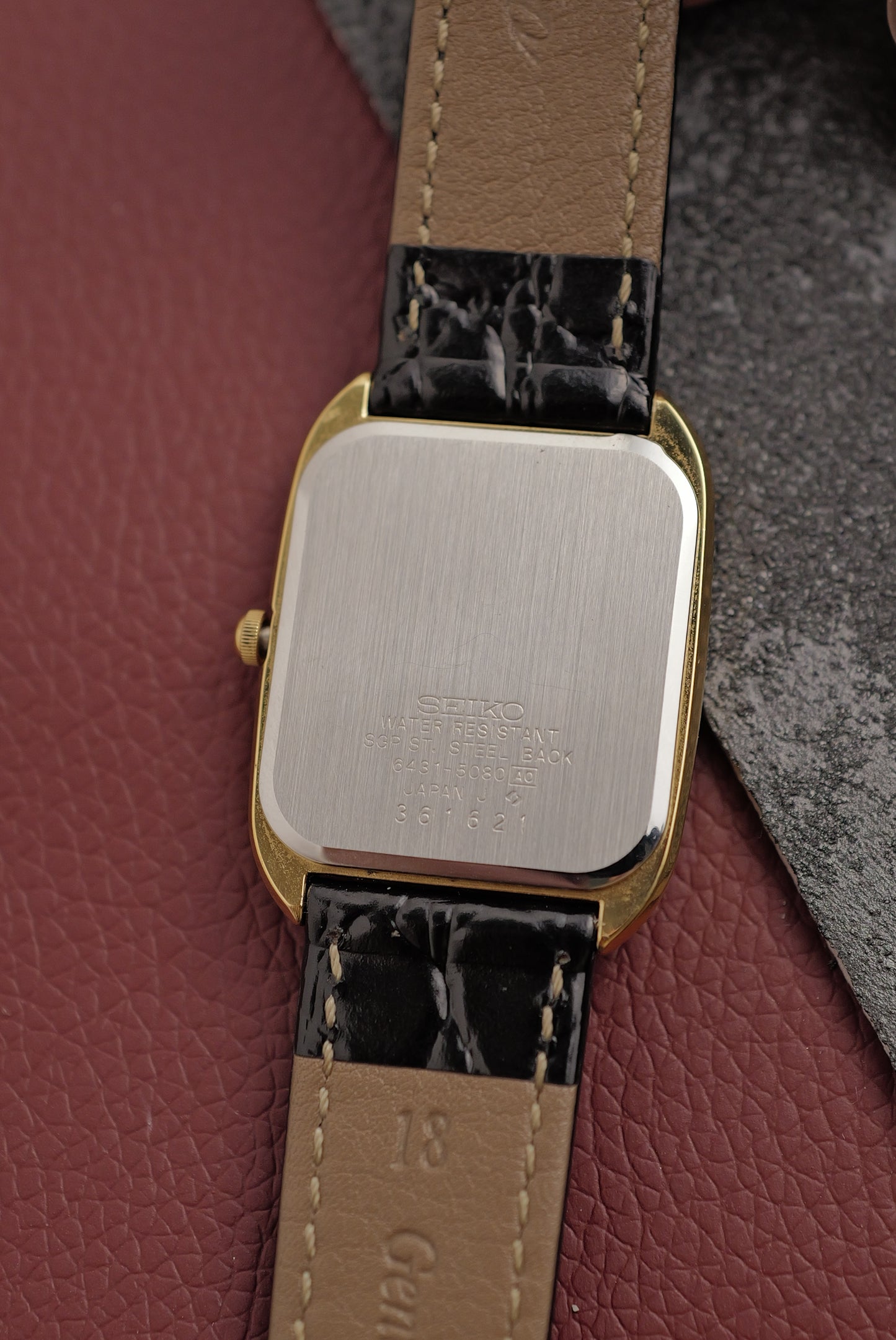 Seiko Quartz Black Classic Tank in Roman Numeral Circa. 1983