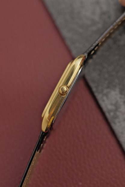 Seiko Quartz Black Classic Tank in Roman Numeral Circa. 1983