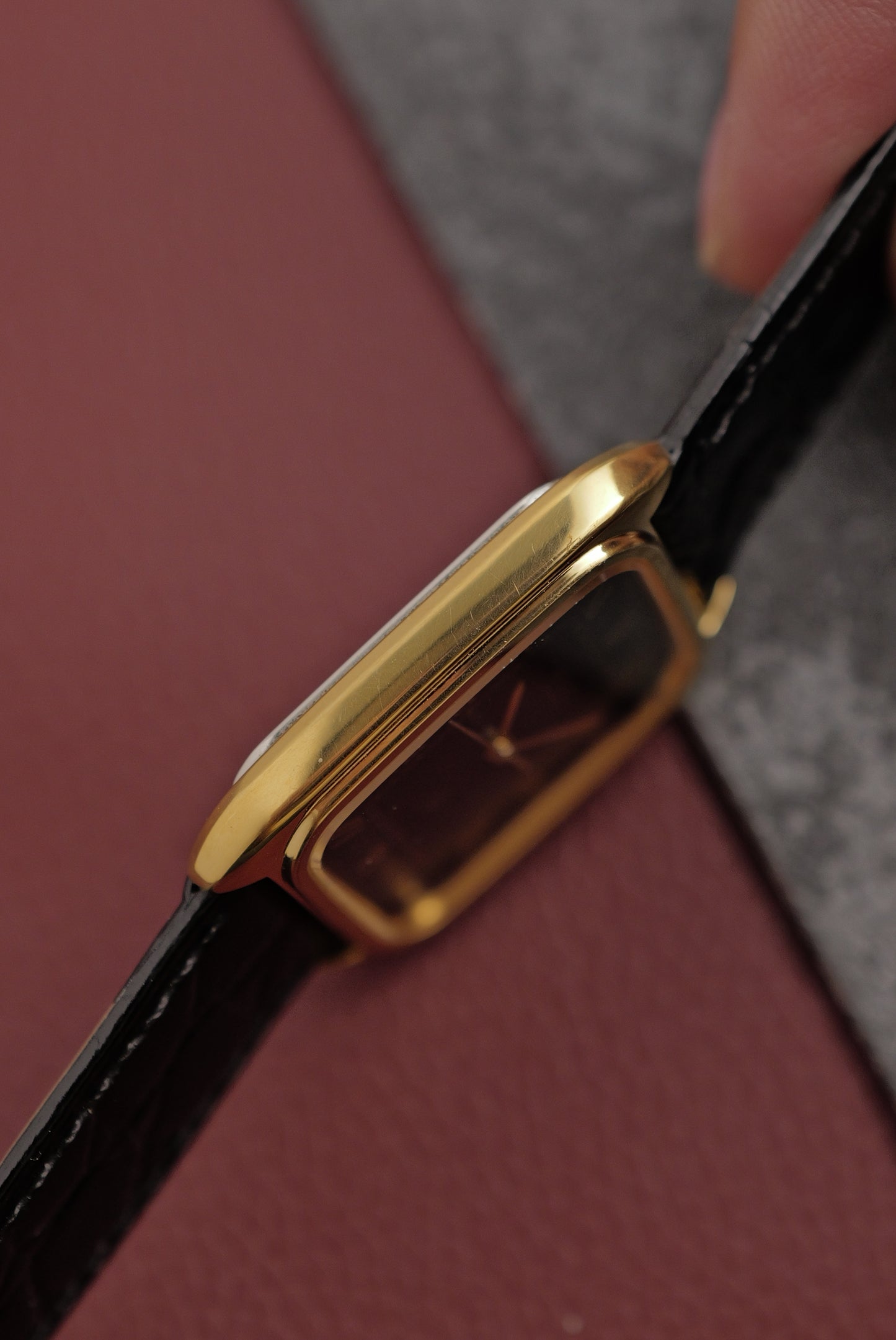 Seiko Quartz Black Classic Tank in Roman Numeral Circa. 1983