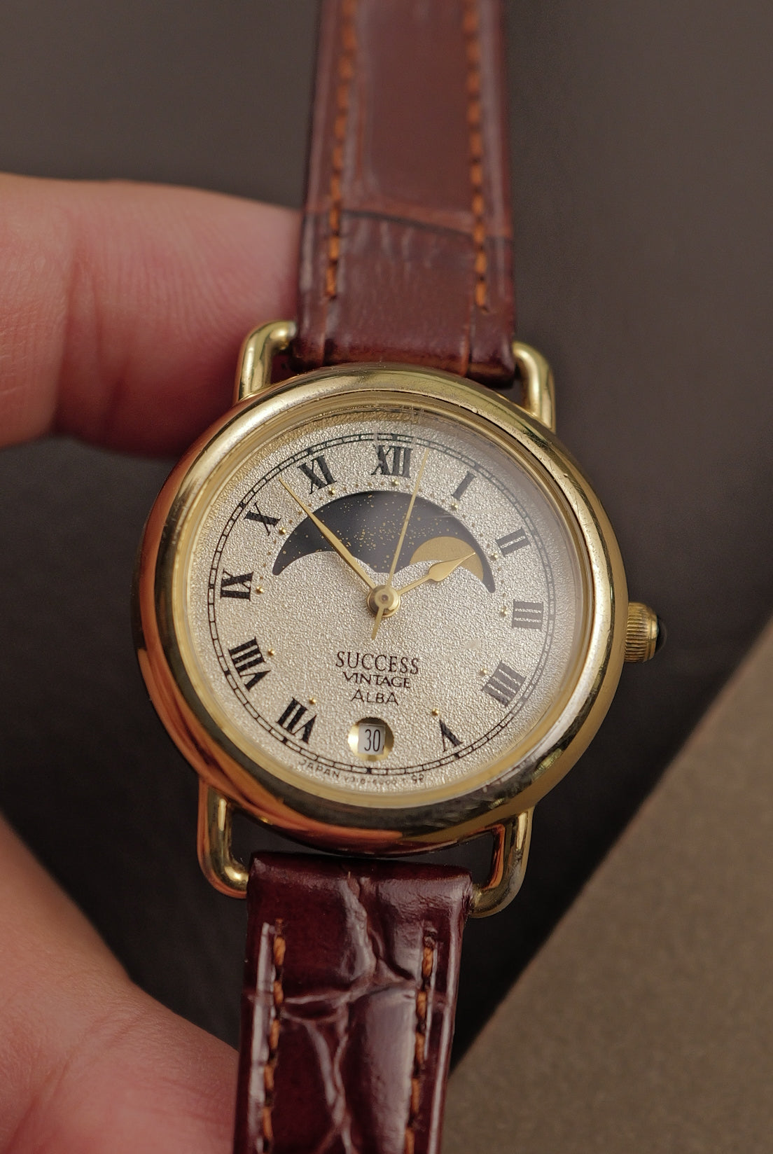 Seiko Alba "Moonphase Pebble" Circa. 1980s