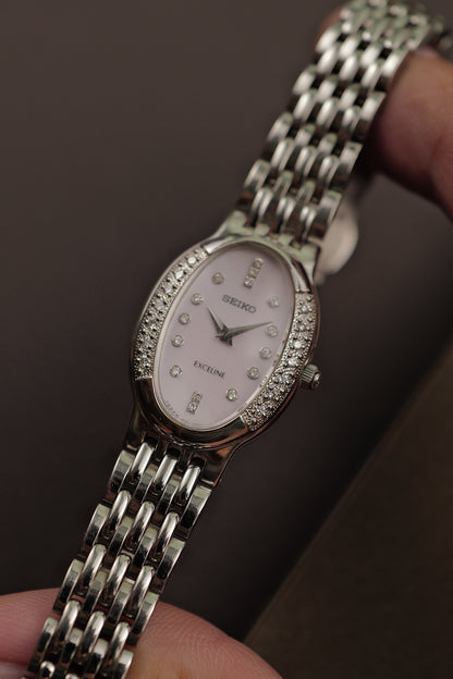 Seiko Exceline Mother of Pearl Diamond Bezel. 1998