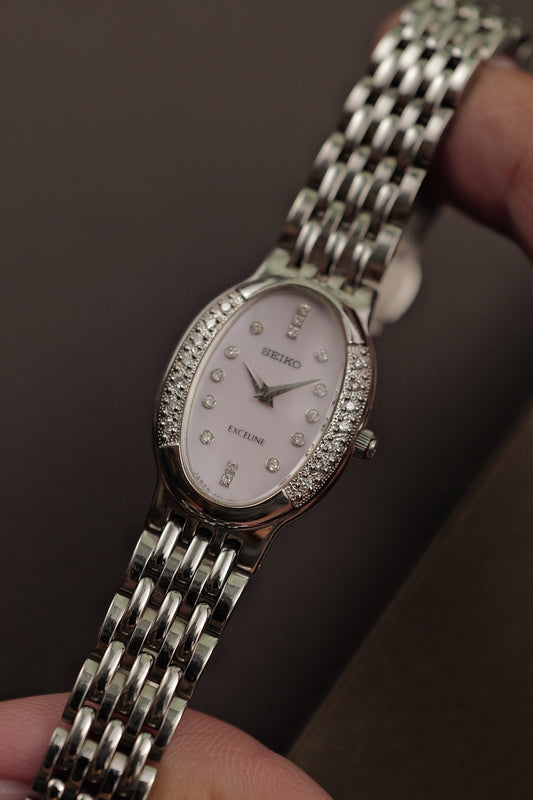 Seiko Exceline Mother of Pearl Diamond Bezel. 1998