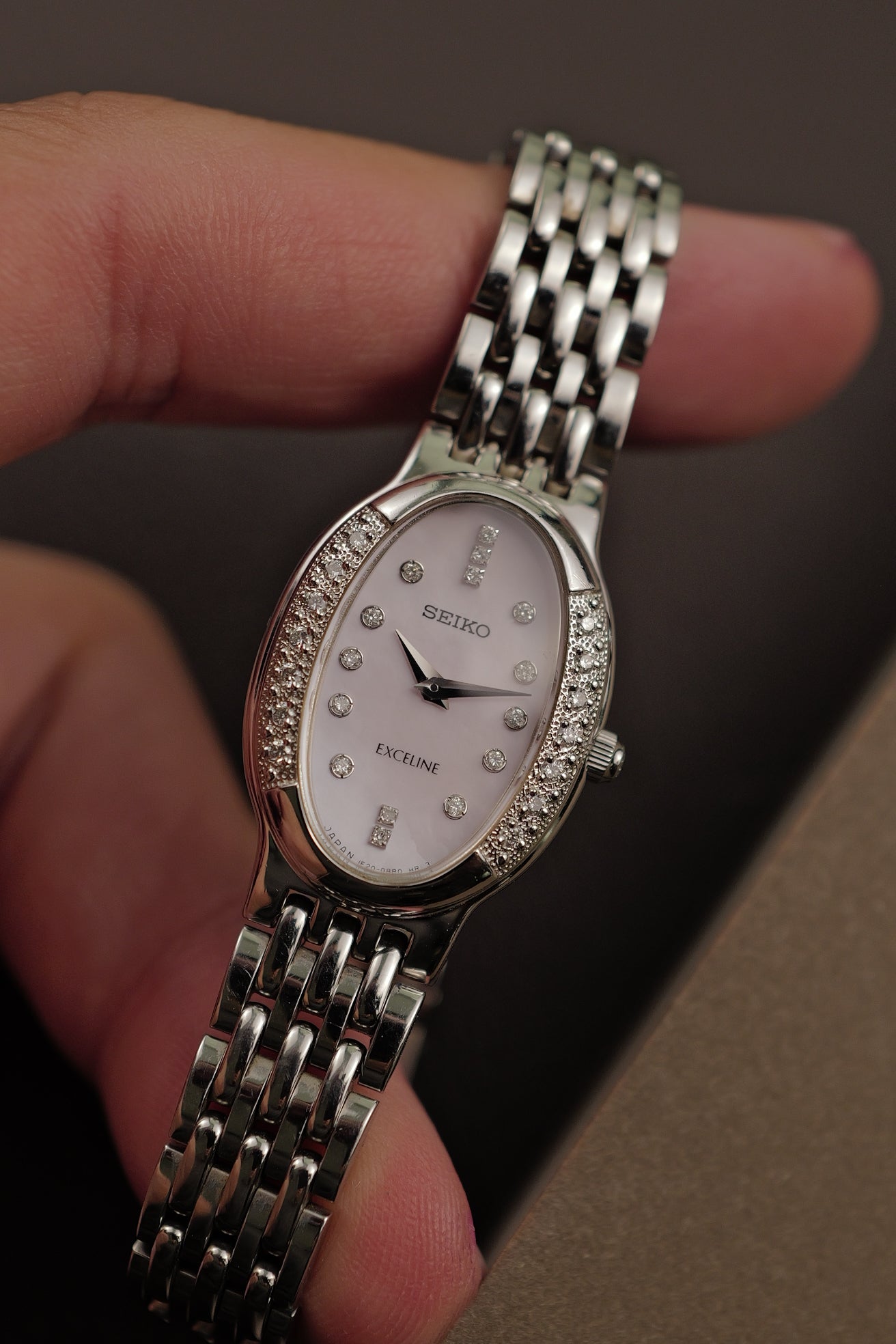 Seiko Exceline Mother of Pearl Diamond Bezel. 1998