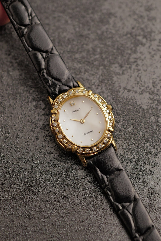 Seiko "Mother of pearl Floral" Diamonds Circa. 1990