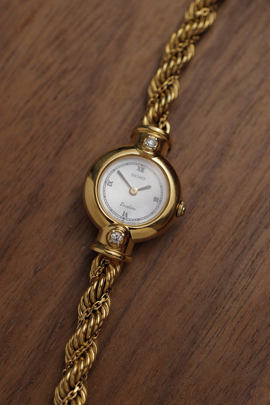 Seiko Exceline Mother of Pearl "Pebble" Circa. 1988 w/ ori sticker