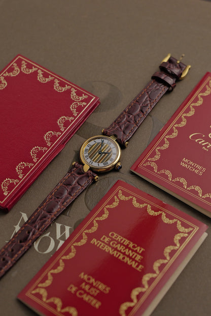 Cartier Vendome "Trio Art-Deco" Lacquer SM Quartz Full set