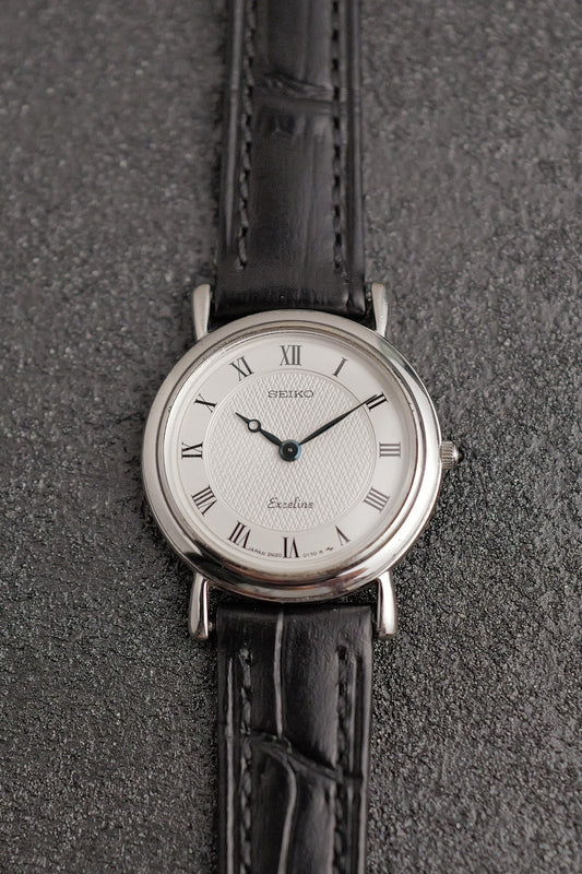 Seiko Exceline Guilloche in steel Circa. 1987