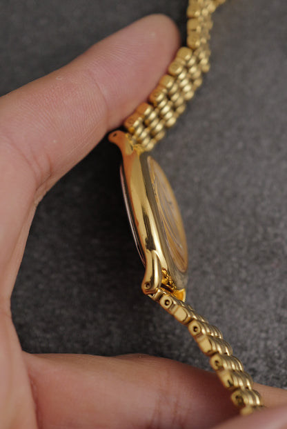 Seiko Ladies "Baignoire" Gold On custom bracelet Circa. 1995