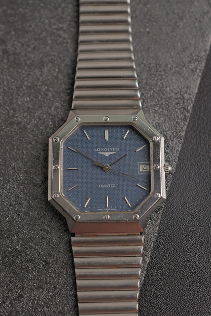 Longines Octagon Blue Tappisserie Circa. 1980s