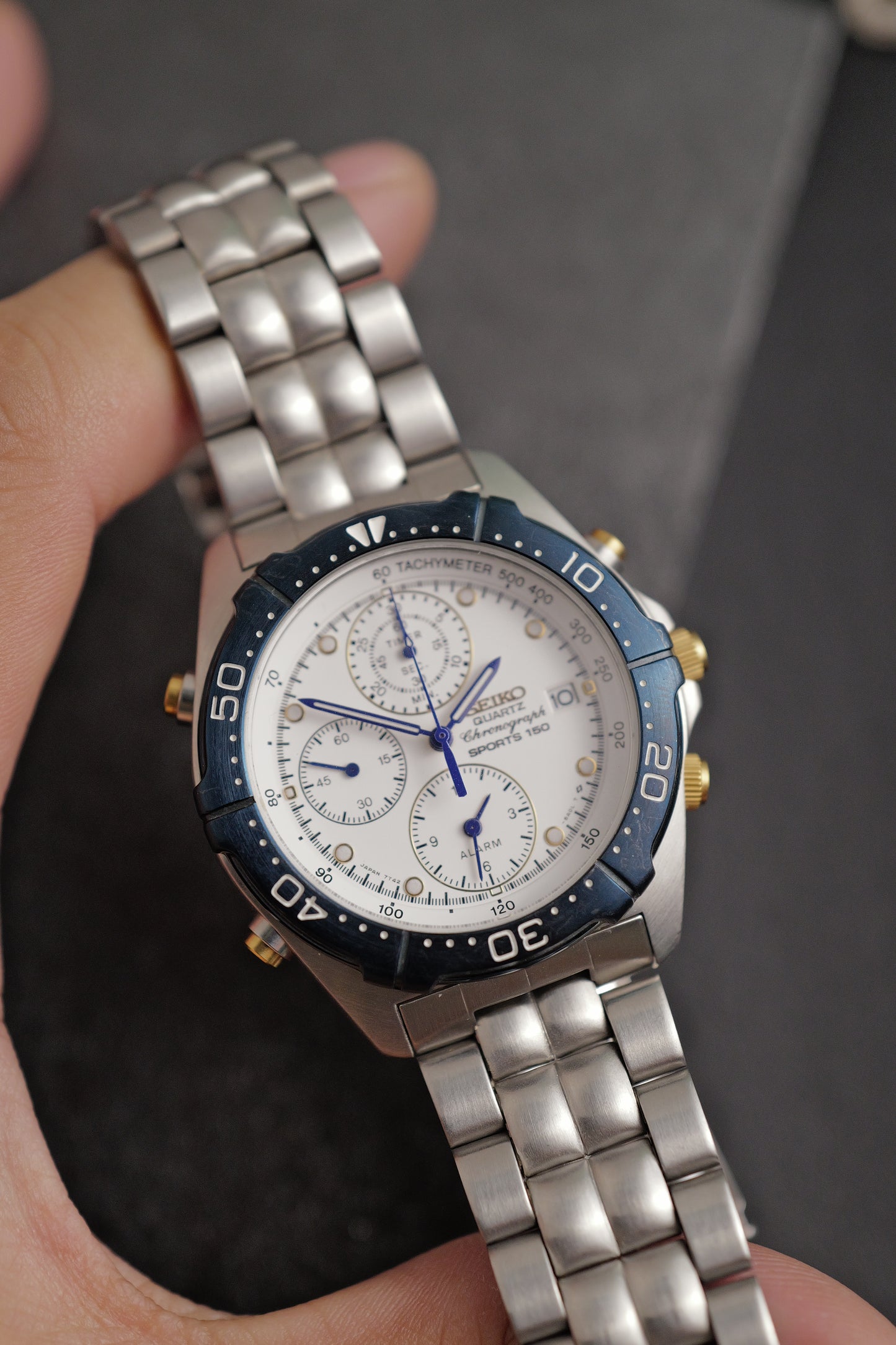 Seiko Sports Chronograph "Blue steel Circa. 2000