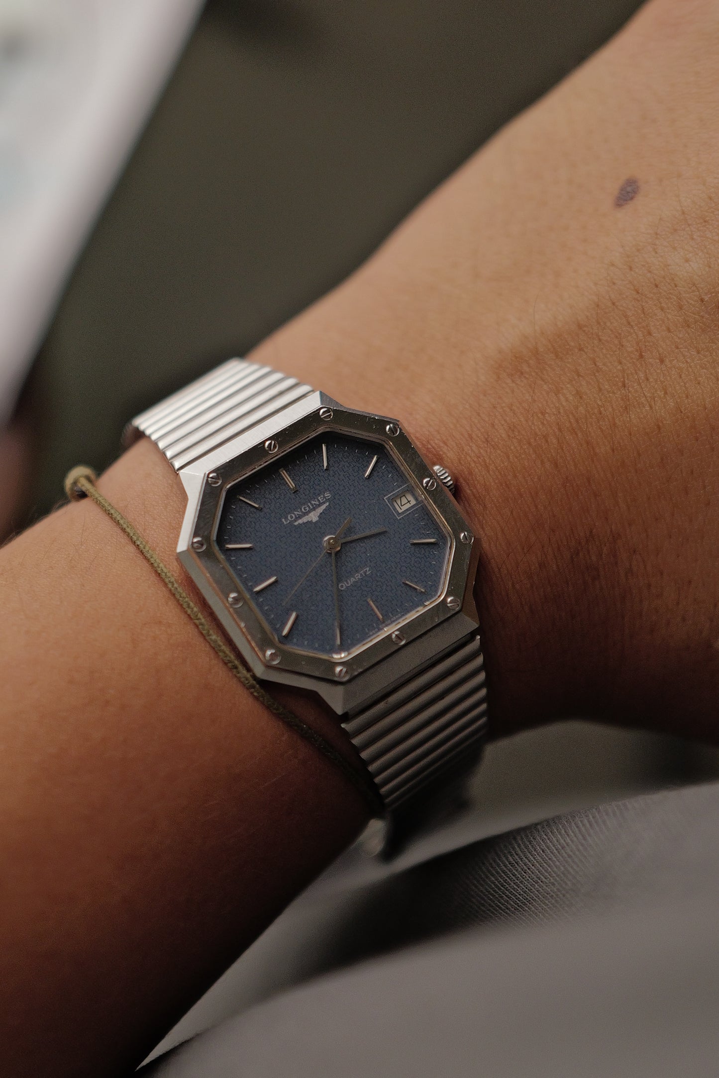 Longines Octagon Blue Tappisserie Circa. 1980s