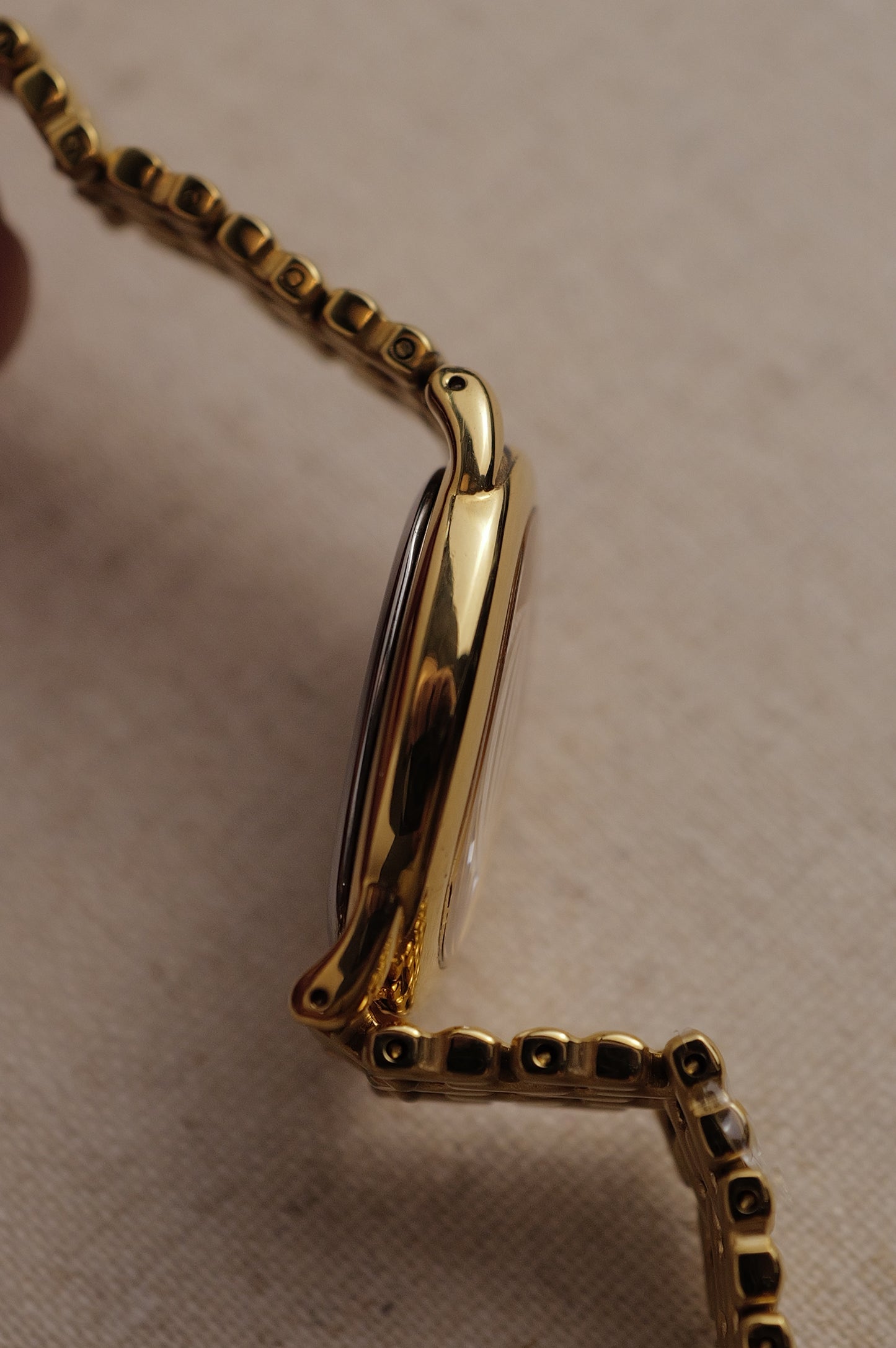 Seiko Ladies "Baignoire" Gold On custom bracelet Circa. 1995