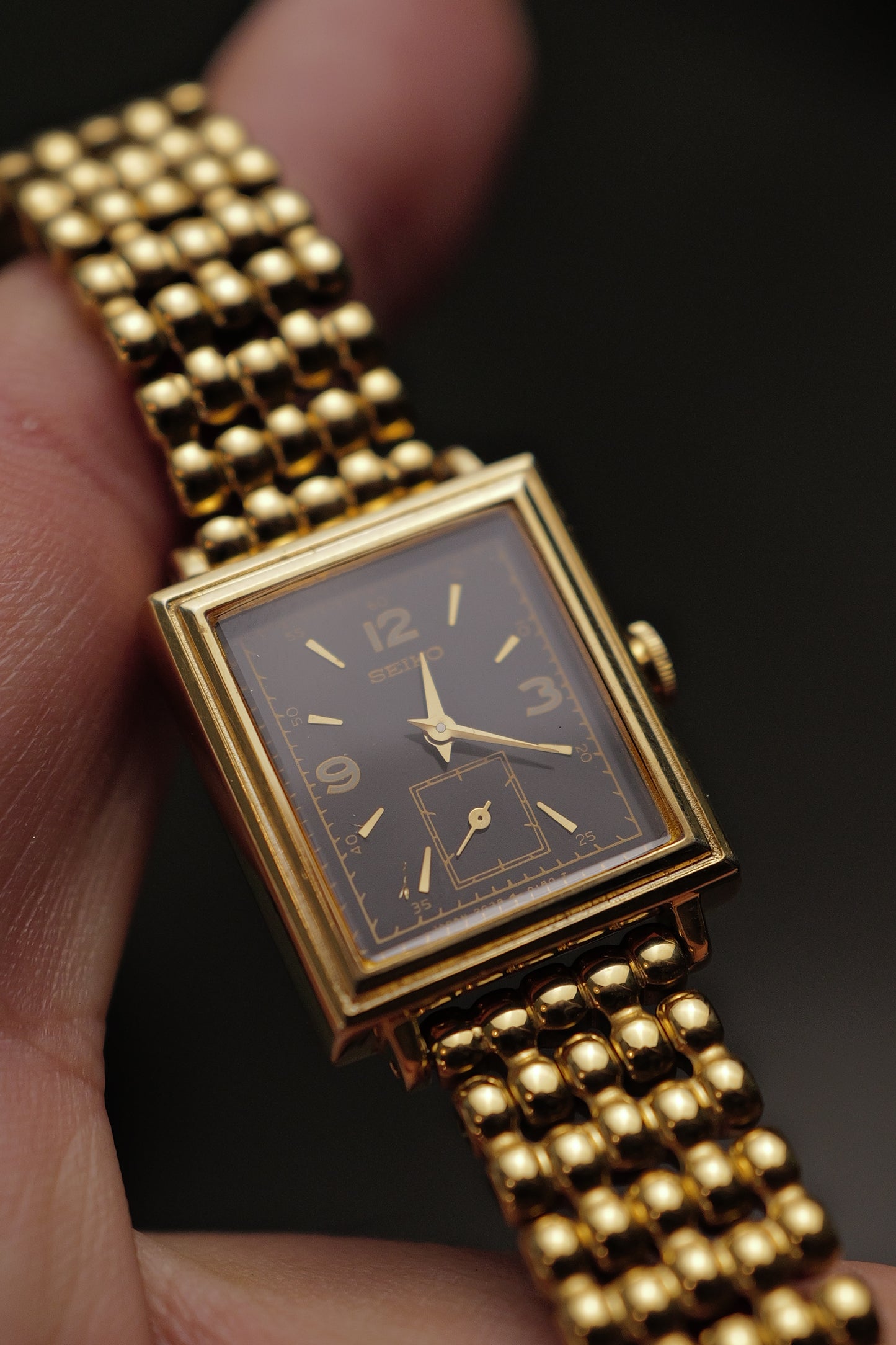 Seiko Art Deco Step Bezel on custom bracelet Circa.1995