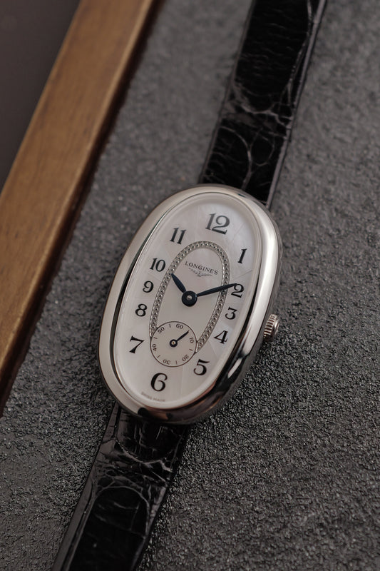 Longines Symphonette “Baignoire” Mother of pearl w/ full box and paper